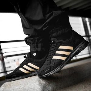 B22483 Adidas x Undefeated Men Adizero Adios 3 black dune core black